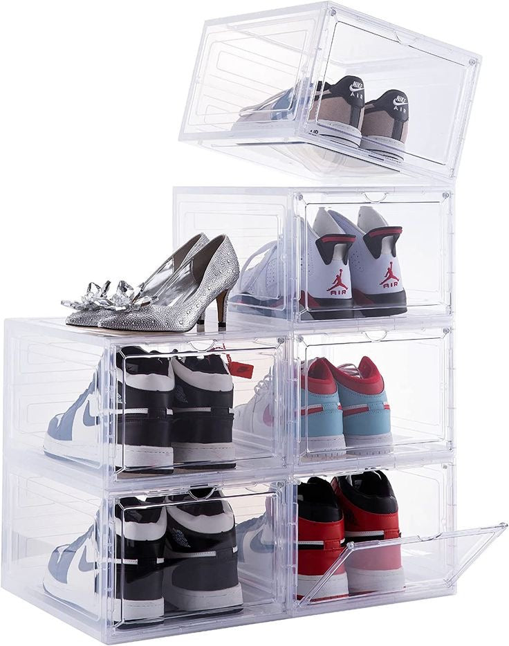 Clear stackable shoe storage box     (6 - unit)