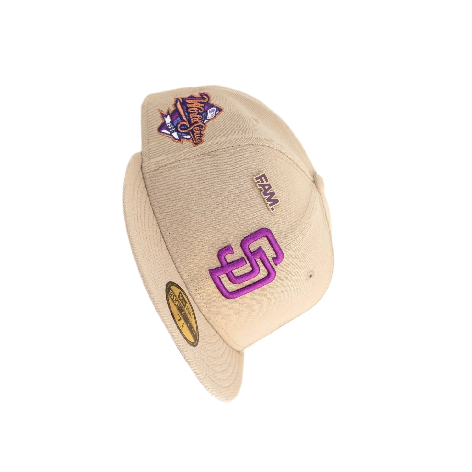 NEW ERA 59FIFTY MLB SAN DIEGO PADRES WORLD SERIES 1998 CAMEL / SPARKLING GRAPE UV FITTED CAP