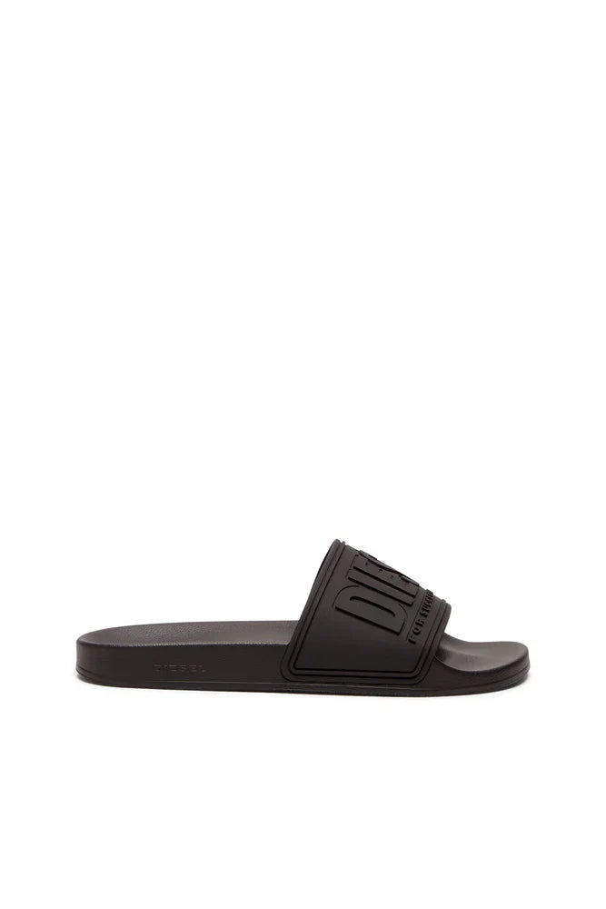 Diesel Sa-Mayemi-Pool Slides With 3D Logo "All Black"