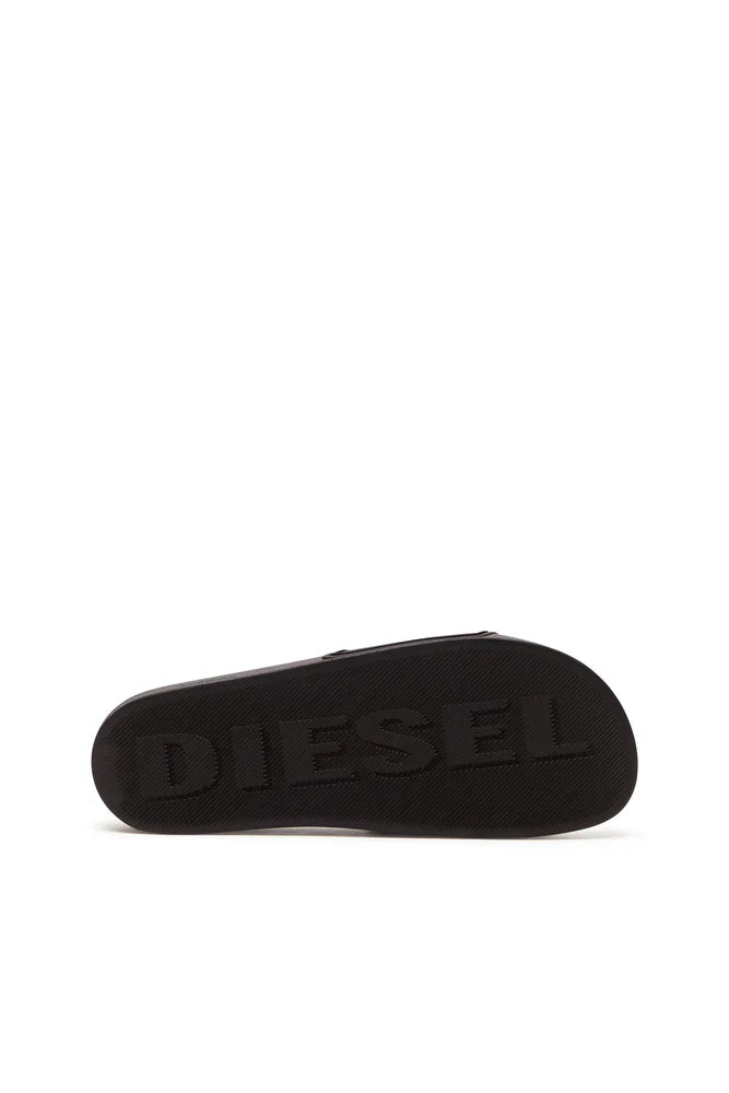 Diesel Sa-Mayemi-Pool Slides With 3D Logo "All Black"