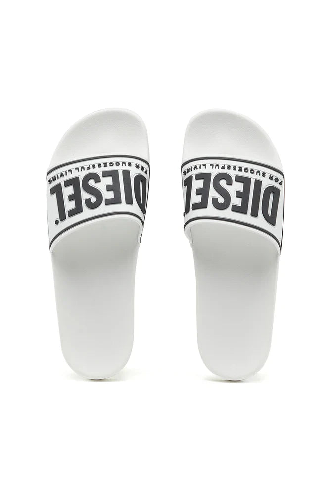 Diesel Sa-Mayemi-Pool Slides With 3D Logo "White"