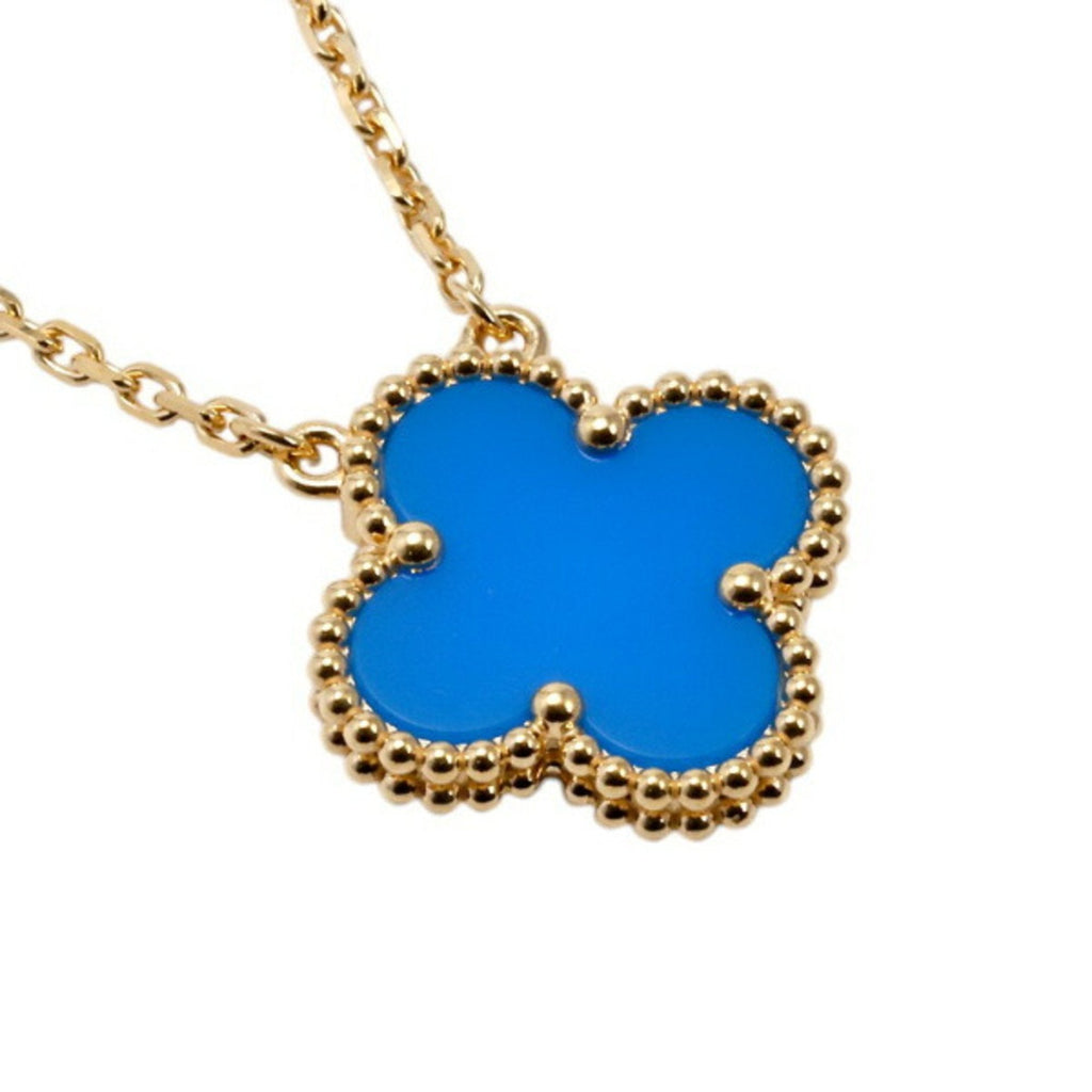 Sky Blue Clover Stainless Steel Necklace – A Statement of Elegance