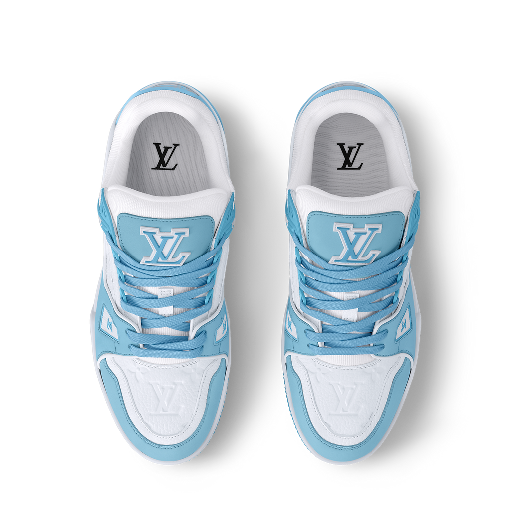 LOUIS VUITTON LV TRAINER WHITE BLUE FULLY BOXED