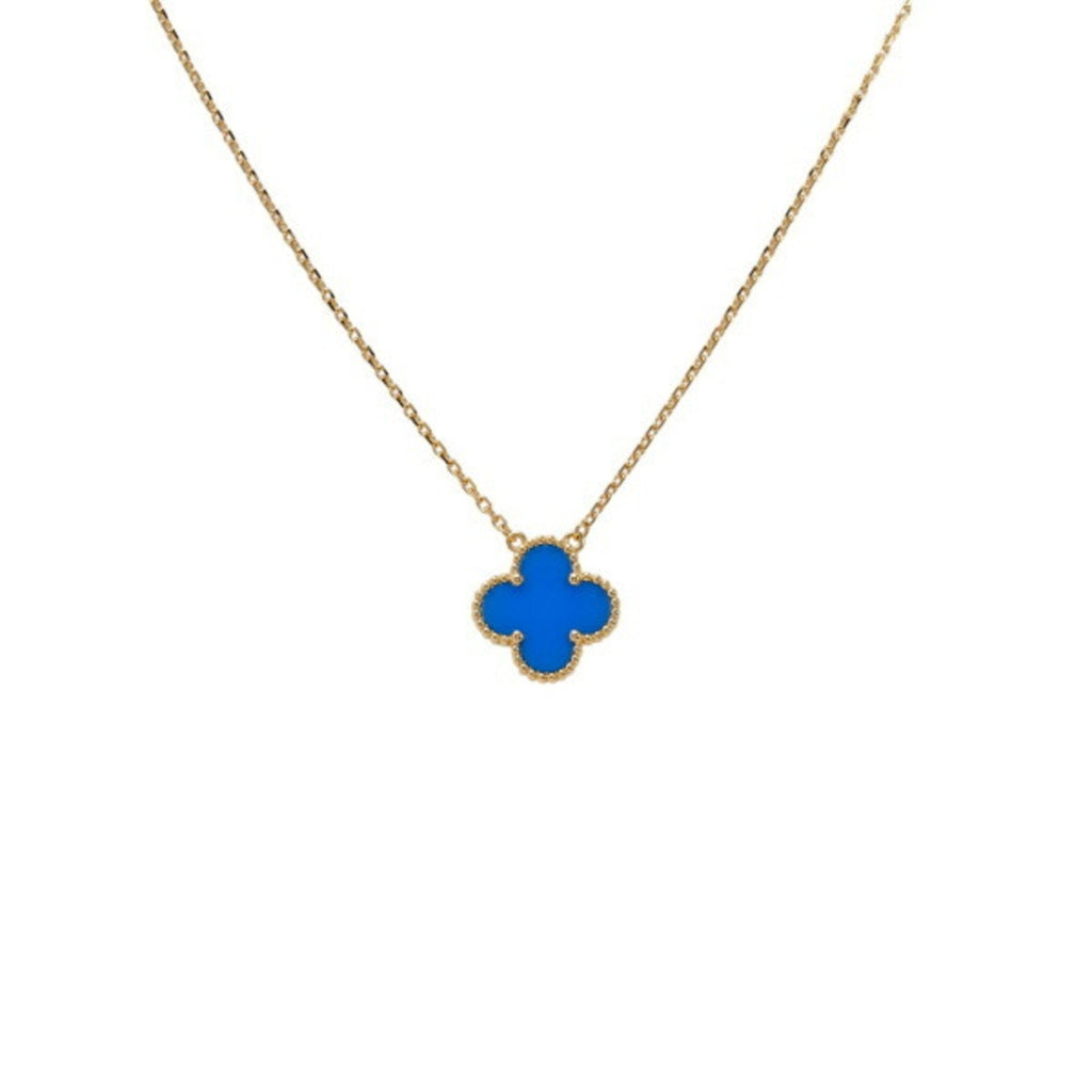Sky Blue Clover Stainless Steel Necklace – A Statement of Elegance