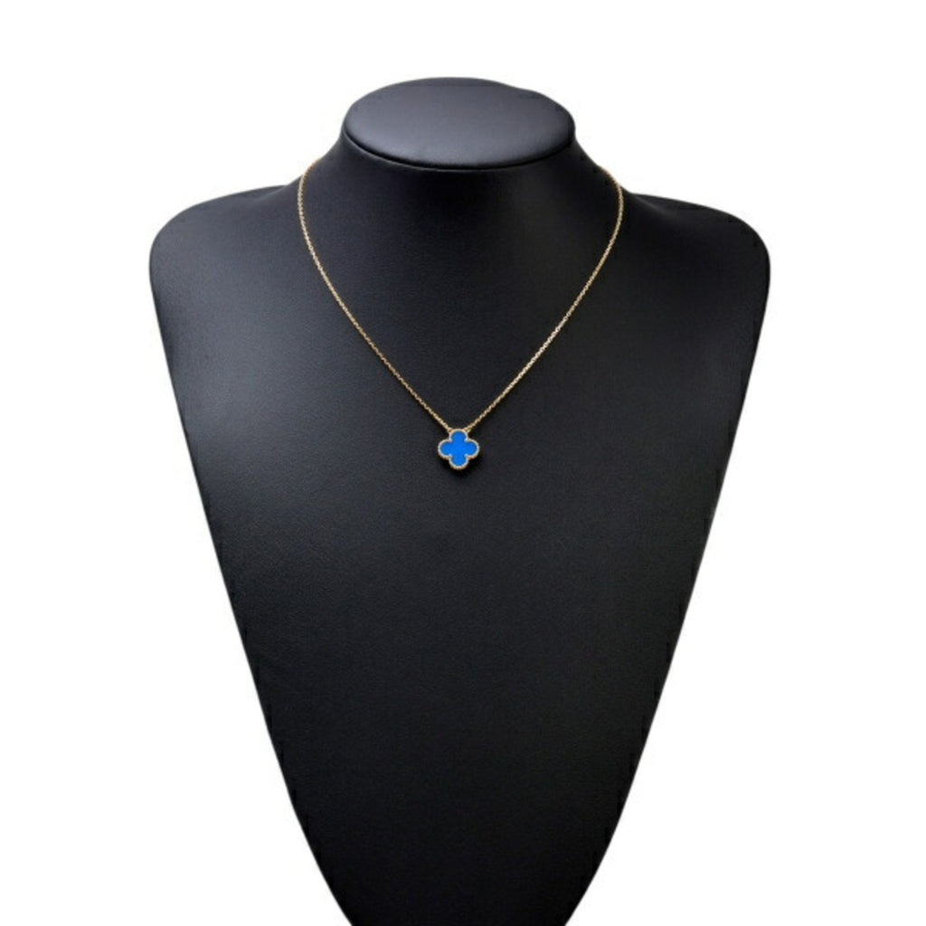 Sky Blue Clover Stainless Steel Necklace – A Statement of Elegance