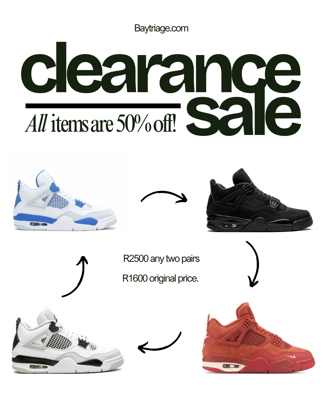 Any 2 Jordan 4's