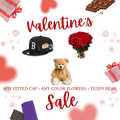 1 Fitted Cap + Glitter Flowers Bouquet + Teddy Bear